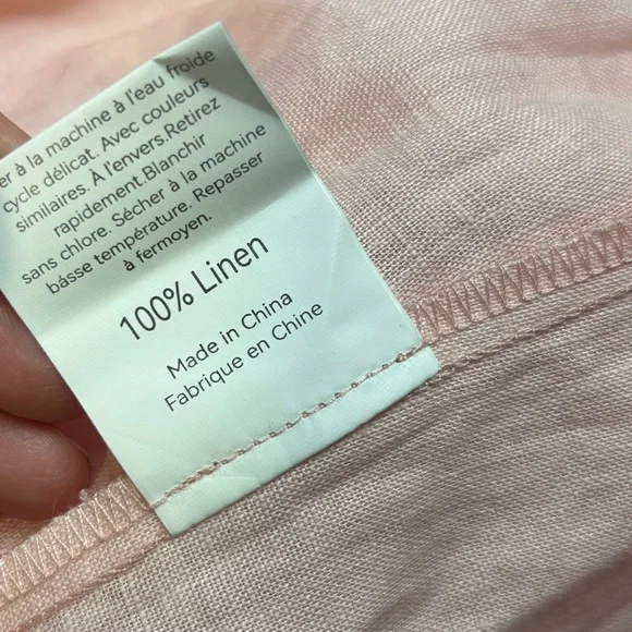 Lintico Alexa 100% Linen Natural Summer V-Neck Dress - Picture 6 of 6